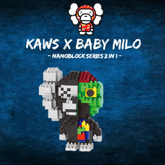 Kaws x baby milo nanoblocks black